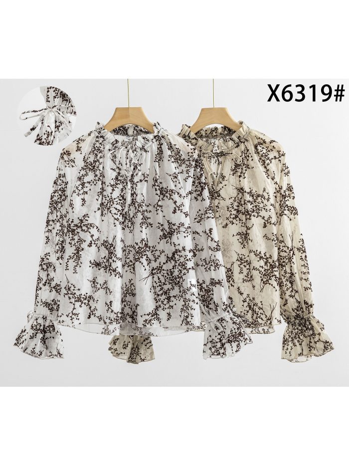 Blusa botánica con lazada