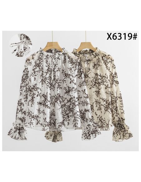 Blusa botánica con lazada