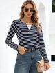 Camiseta listrada com zíper