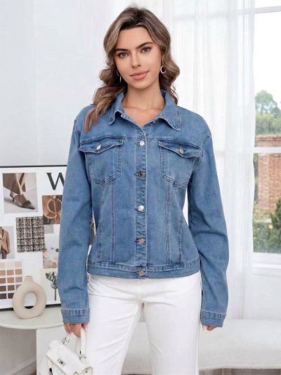 Chaqueta denim clásica talla grande