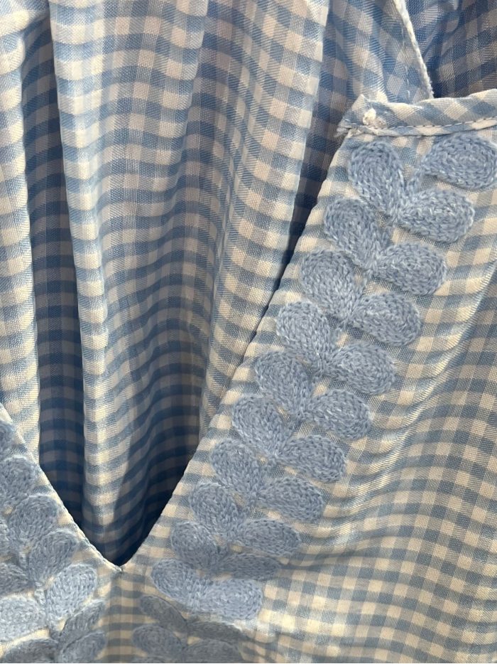 Blusa vichy bordada boho