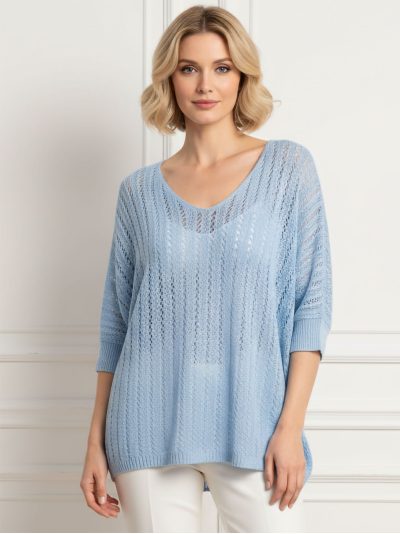 Jersey calado de cuello pico