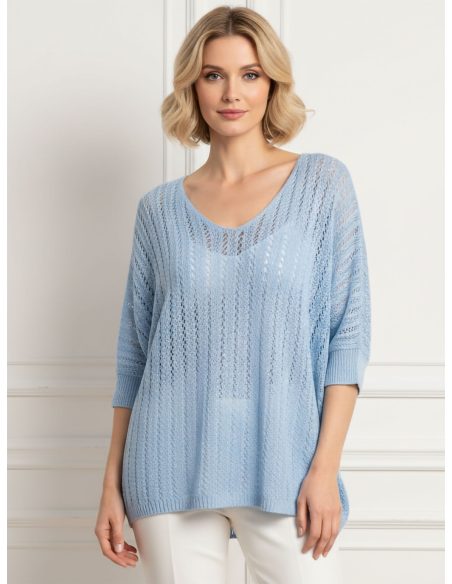 Jersey calado de cuello pico