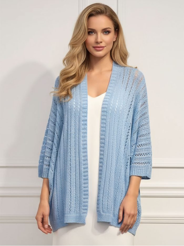 Cárdigan calado de punto fino