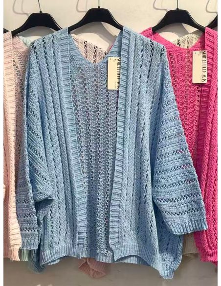 Cárdigan calado de punto fino