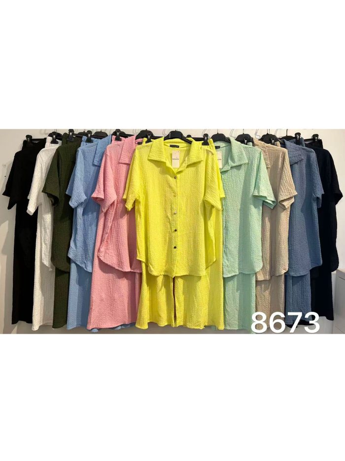 Conjunto camisa textura y pantalón