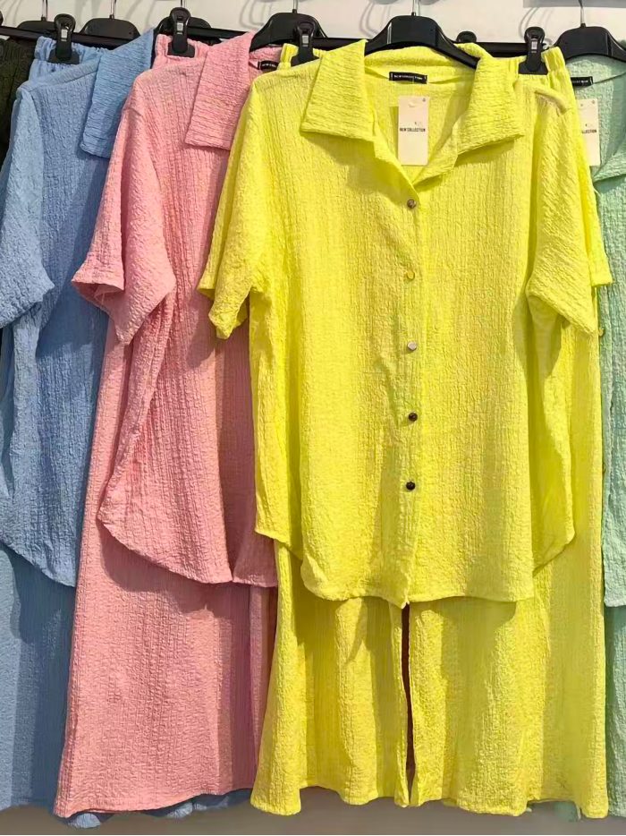 Conjunto camisa textura y pantalón