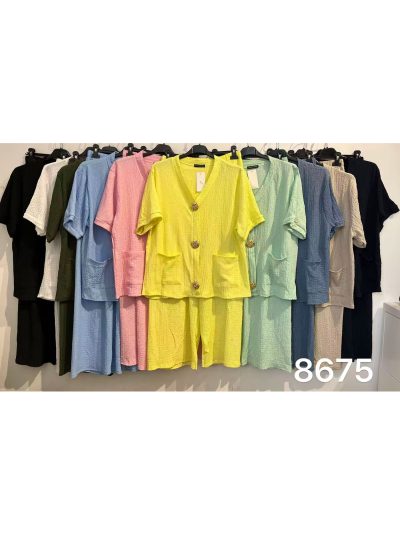 Ensemble veste et pantalon avec boutons à texture de bijoux 2