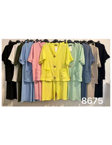 Ensemble veste et pantalon avec boutons à texture de bijoux