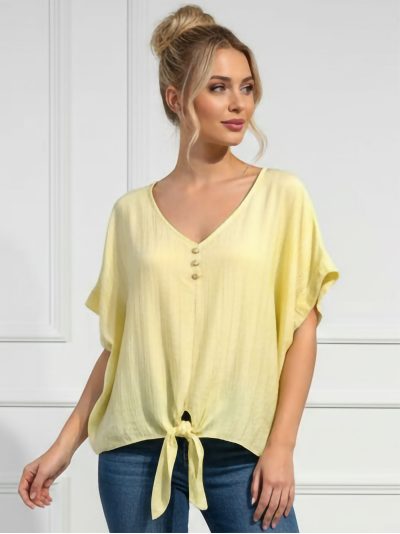 Blusa nudos de manga corta