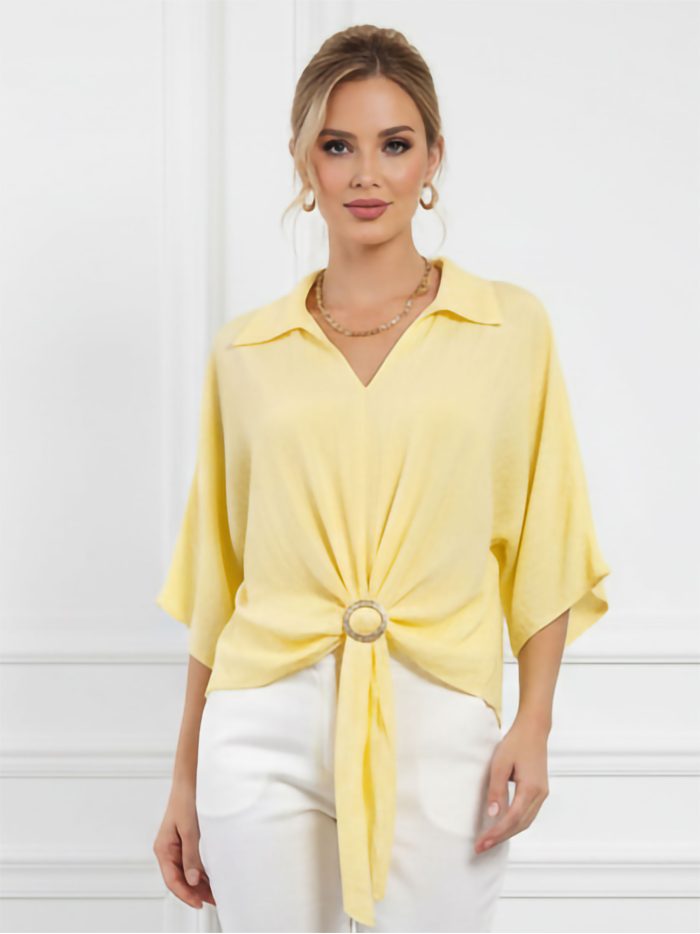 Chemisier à nœud avec bague