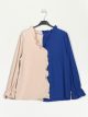 Zweifarbige Bluse mit Rüschen