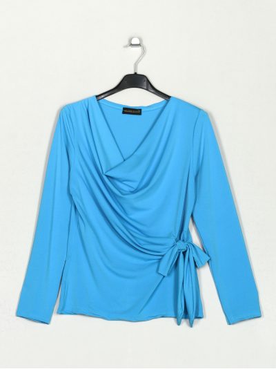 Blusa nudos cuello drapeado 2