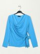Blusa nudos cuello drapeado