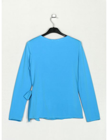 Blusa nudos cuello drapeado