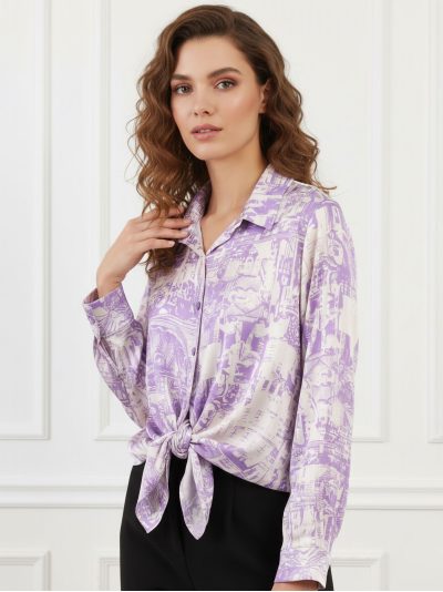 Camisa satinada estampada