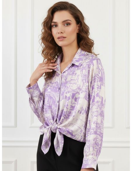 Camisa satinada estampada