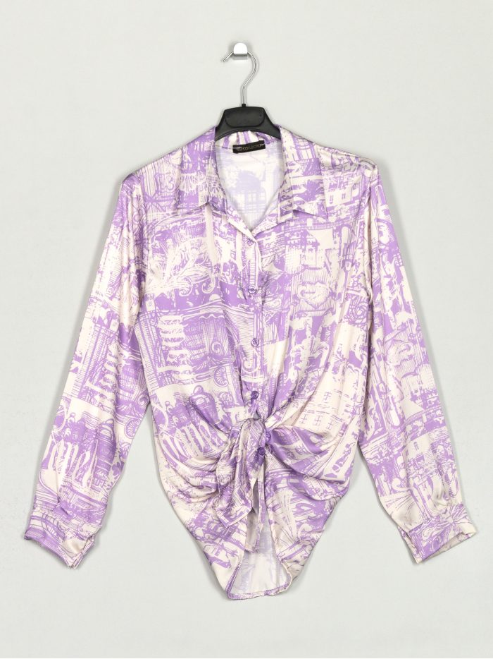 Camisa satinada estampada