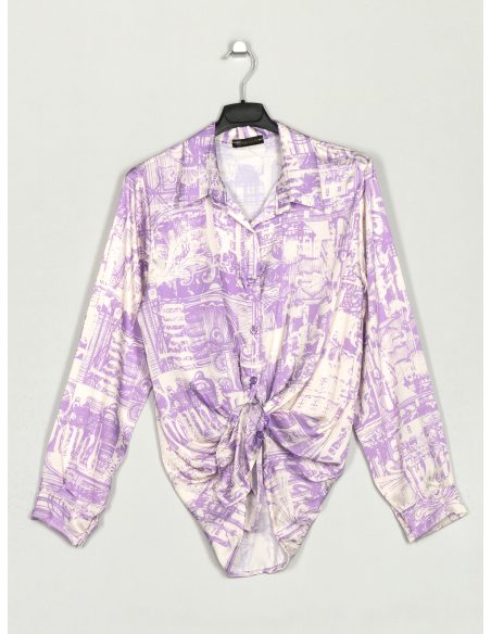 Camisa satinada estampada