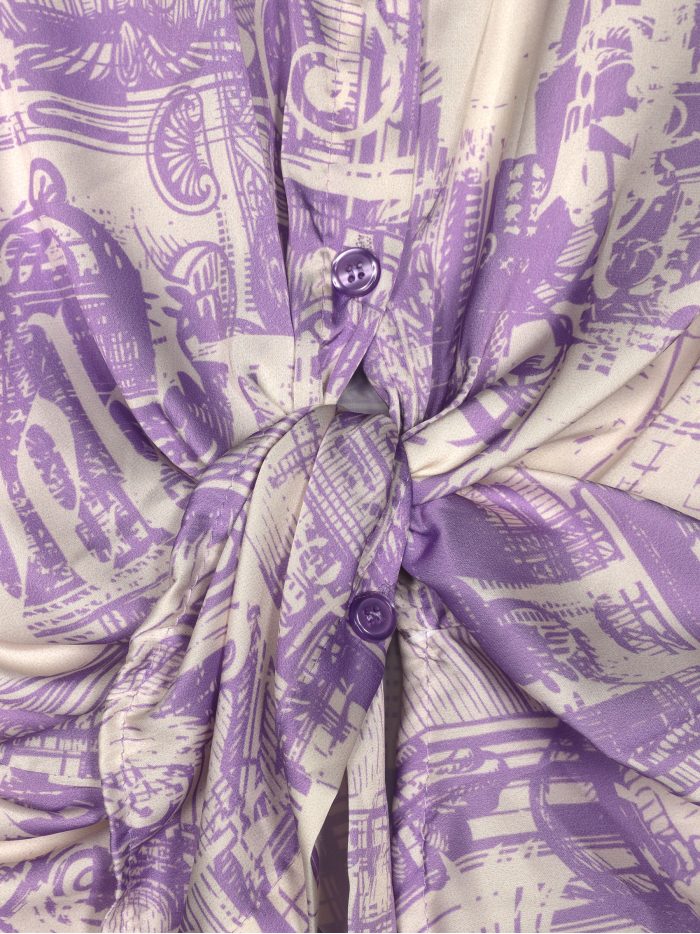 Camisa satinada estampada