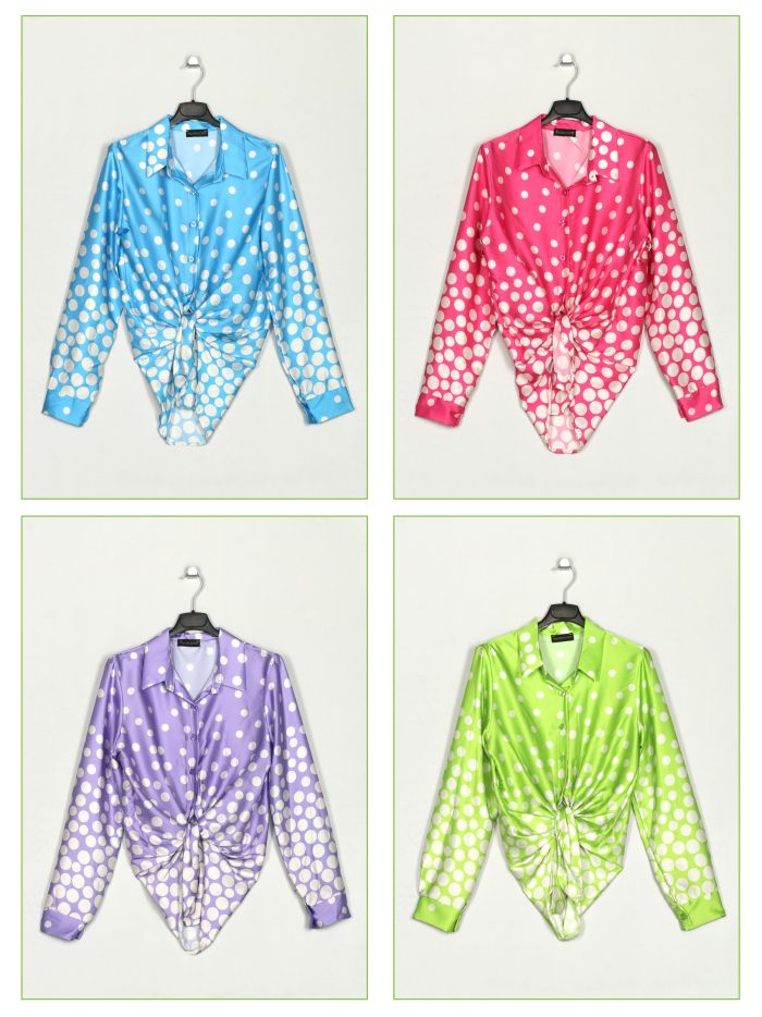 Camisa satinada lunares