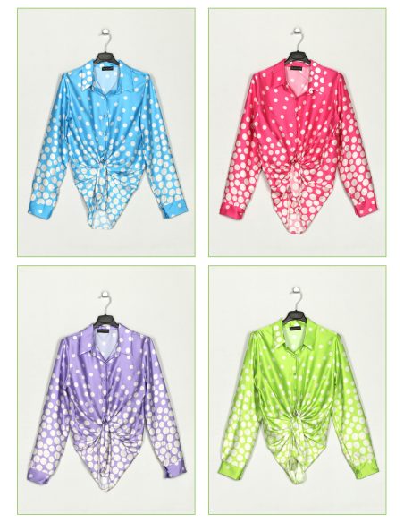 Camisa satinada lunares