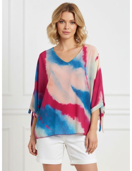 Blusa gasa manga lazos