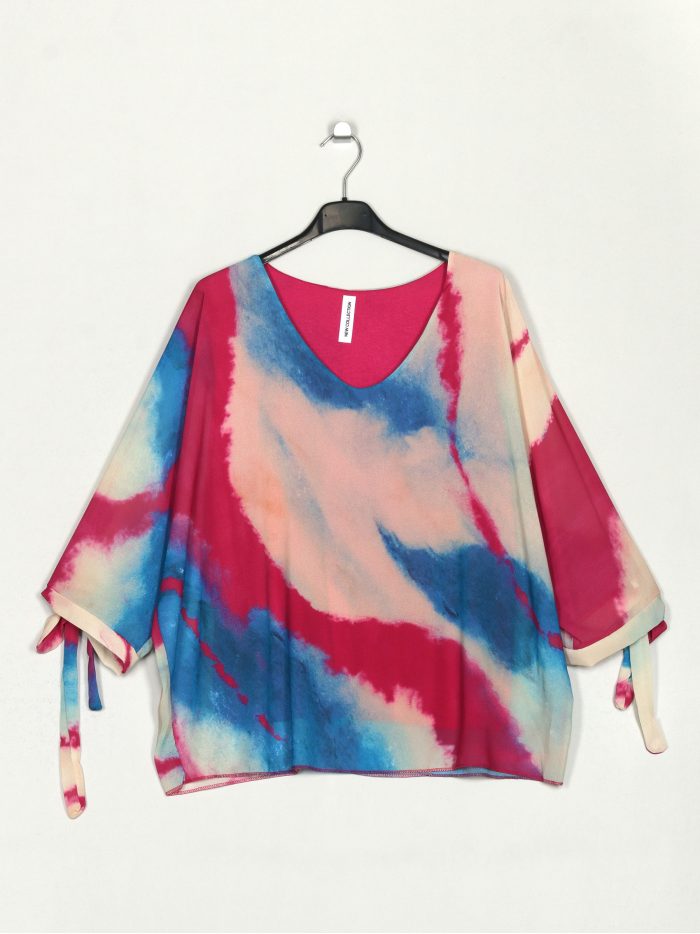 Blusa gasa manga lazos