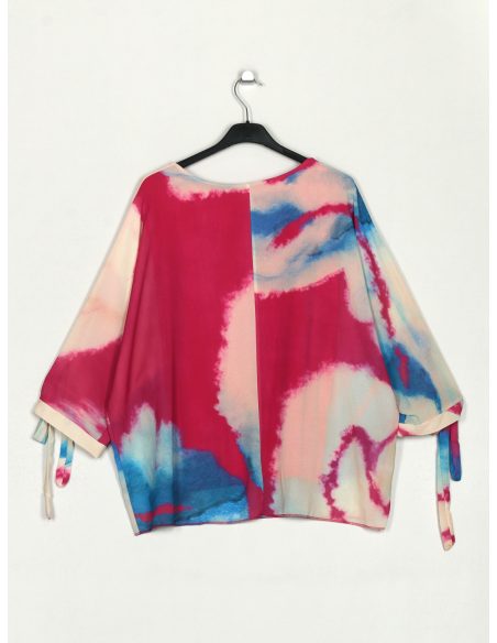 Blusa gasa manga lazos