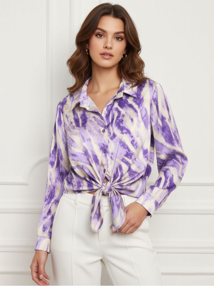 Camisa satinada estampada