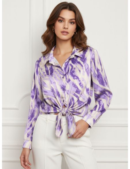 Camisa satinada estampada