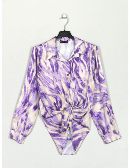 Camisa satinada estampada