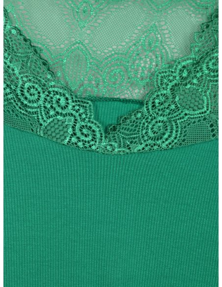 T-shirt in pizzo a coste