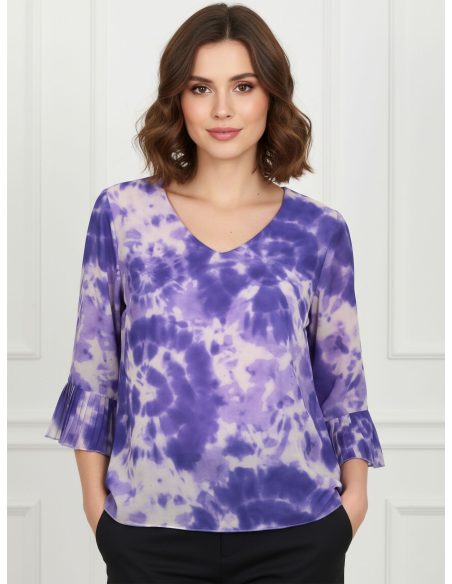 Chiffonbluse mit Batikmuster