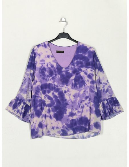 Chiffonbluse mit Batikmuster