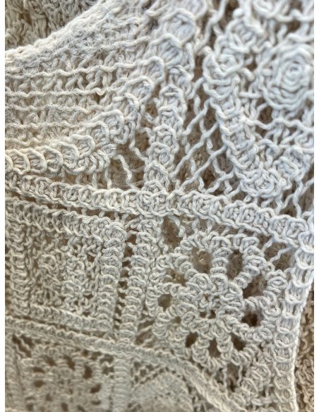 Conjunto de top crochet patchwork y short 