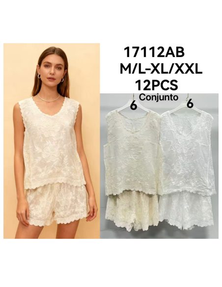 Embroidered top and shorts set