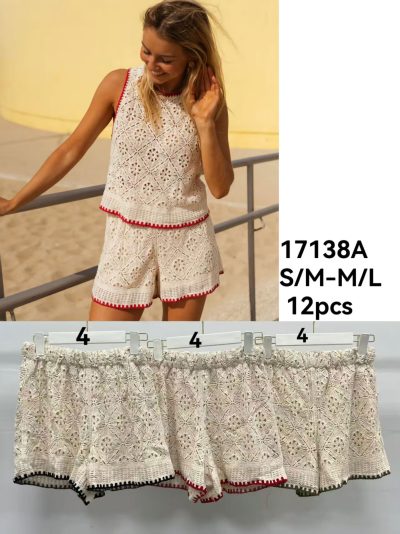 Short de crochet con ribete en contraste 2
