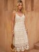 Vestido midi de crochet con tirantes