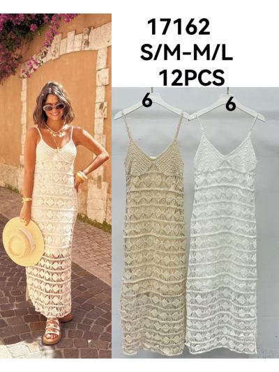 Vestido largo de crochet con tirantes 2