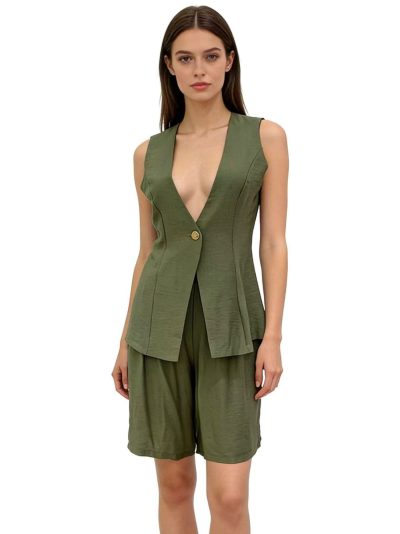 Conjunto de chaleco fluido y bermuda 