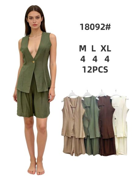 Conjunto de chaleco fluido y bermuda 