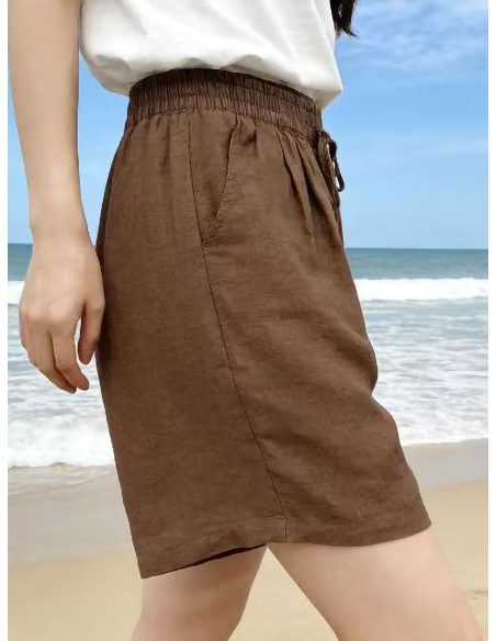 Flowy drawstring bermuda shorts