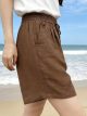 Flowy drawstring bermuda shorts