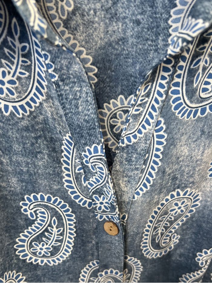 Vestido camisero midi estampado cachemir