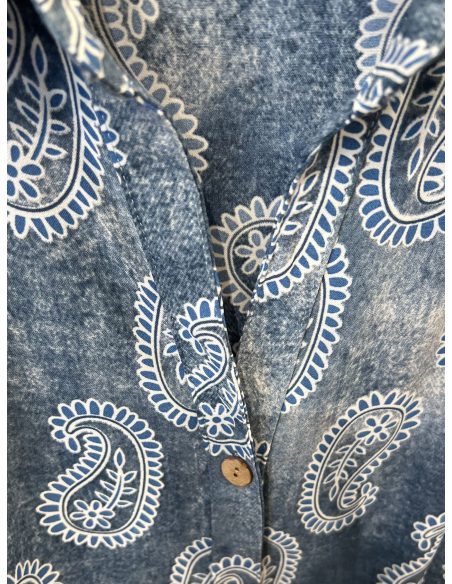 Vestido camisero midi estampado cachemir