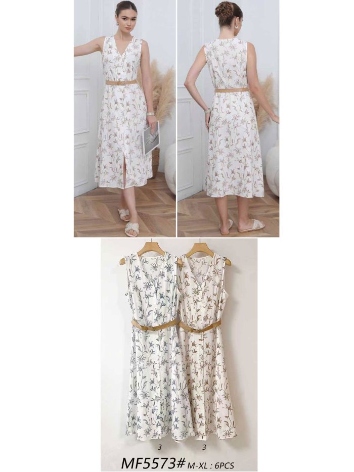 Embroidered floral midi dress with belt