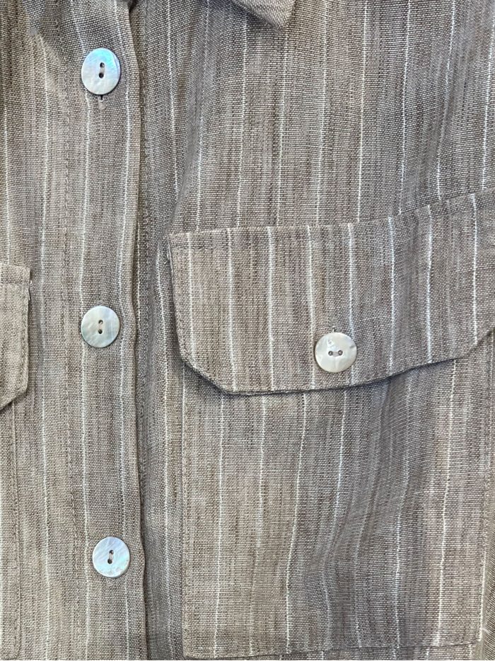 Vestido camisero midi de rayas con cinturón