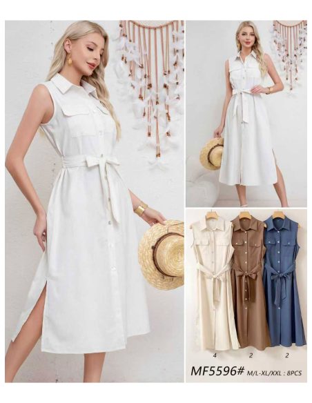 Abito midi con cintura