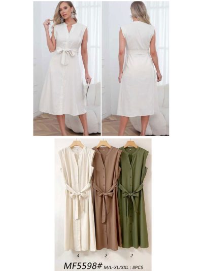 Vestido midi sin mangas con lazada 2